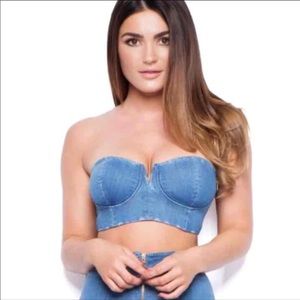 Oh Polly denim crop top